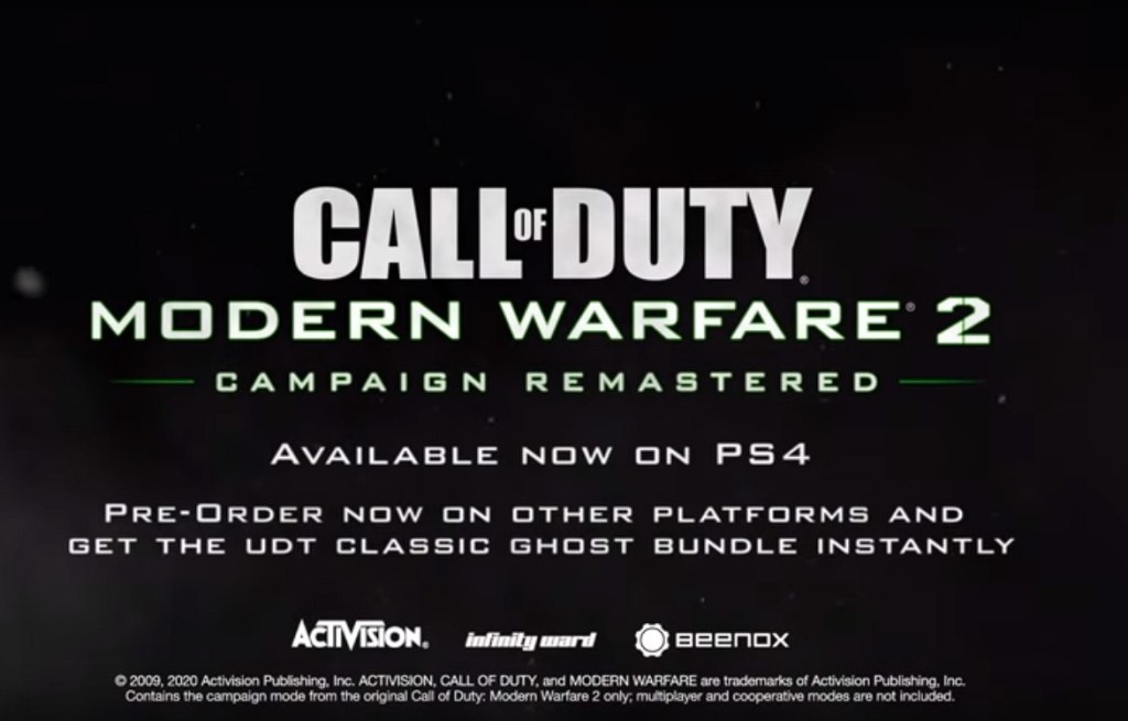 Modern Warfare 2 Campaign Remastered On Its&nbsp;Way