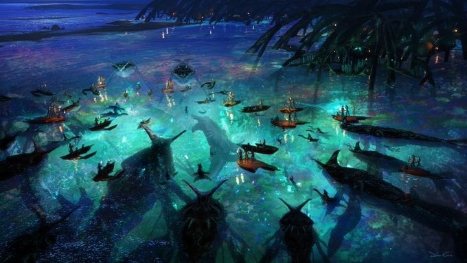 Avatar: Fire & Ash concept art reveals epic new tribes, biomes, and a fiery Na’vi&nbsp;village