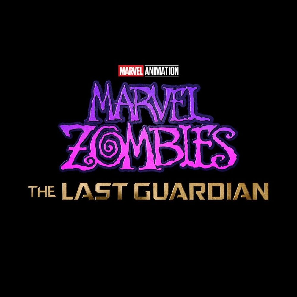 Logo for 'Marvel Zombies: The Last Guardian' featuring purple stylized text against a black background, with 'Marvel Animation' above.