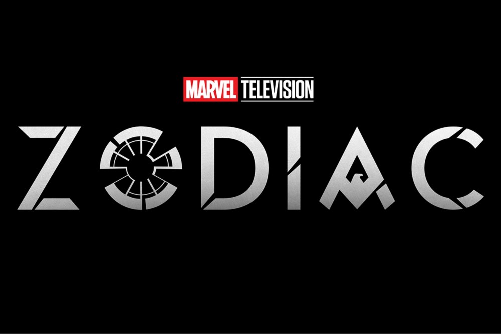 Logo for Marvel Television's Zodiac, featuring the title in a bold, stylized font against a black background.